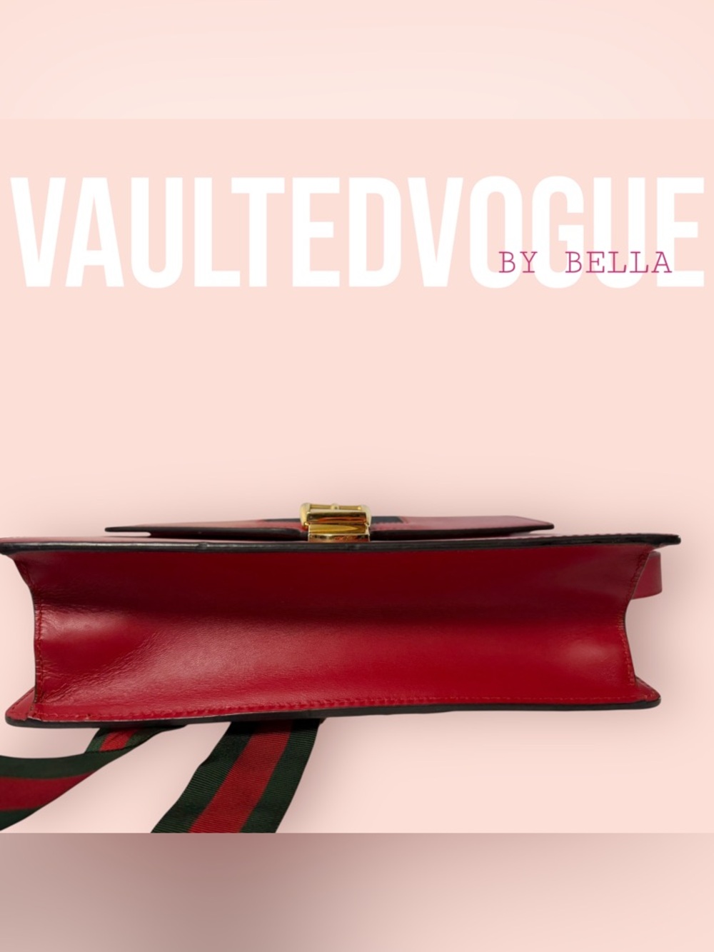 ❤️ Gucci Sylvie Small Shoulder Bag | Red Leather | Web Stripe | Authentic ❤️ - Picture 12 of 16